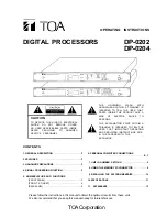 Toa DP-0202 Operating Instructions Manual предпросмотр