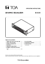 Preview for 1 page of Toa E-1231 Operating Instructions Manual