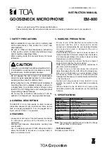 Toa EM-800 Instruction Manual предпросмотр