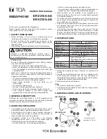 Предварительный просмотр 1 страницы Toa ER-2215S-AS Instruction Manual