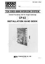 Toa EXES-6000 CP-62 Installation Handbook предпросмотр