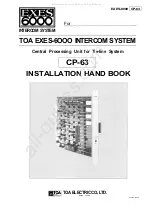 Toa EXES 6000 CP-63 Installation Handbook предпросмотр