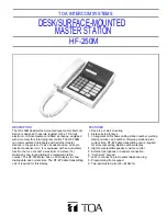 Toa HF-250M Specifications предпросмотр