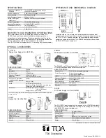 Предварительный просмотр 2 страницы Toa HF-670M Specifications