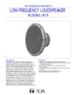 Toa HLS38UL-8/16 Specification Sheet предпросмотр