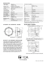 Предварительный просмотр 2 страницы Toa HLS38UL-8/16 Specification Sheet