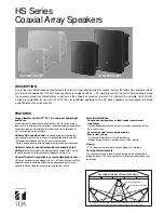 Предварительный просмотр 1 страницы Toa HS-1200BT Specifications