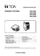 Toa HS-120B Operating Instructions Manual предпросмотр