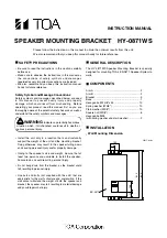 Toa HY-0871WS Instruction Manual preview