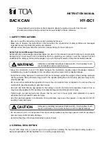 Preview for 1 page of Toa HY-BC1 Instruction Manual