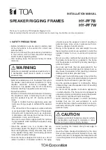 Предварительный просмотр 1 страницы Toa HY-PF7B Installation Manual