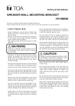 Preview for 1 page of Toa HY-WM08 Installation Manual