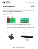 Preview for 1 page of Toa IB-9012 Installation Manual