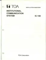 Предварительный просмотр 1 страницы Toa IC-100 Series Installation Handbook