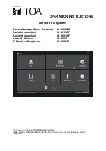 Toa IP-3000SM Operation Instructions Manual preview