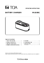 Toa IR-200BC Operating Instructions Manual preview