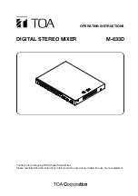 Preview for 1 page of Toa M-633D Operating Instructions Manual