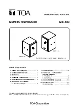 Предварительный просмотр 1 страницы Toa ME-120 Operating Instructions Manual