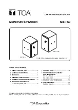 Toa ME-160 Operating Instructions Manual предпросмотр