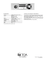 Предварительный просмотр 2 страницы Toa MP-932 Specifications