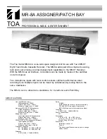 Preview for 1 page of Toa MR-8A Specifications