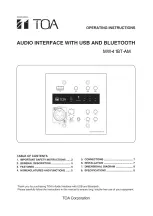 Preview for 1 page of Toa MW-41BT-AM Operating Instructions Manual