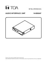 Preview for 1 page of Toa N-8000AF Installation Manual