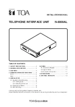 Toa N-8000AL Installation Manual предпросмотр