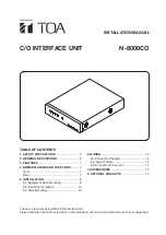 Toa N-8000CO Installation Manual preview