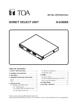 Предварительный просмотр 1 страницы Toa N-8000DI Installation Manual