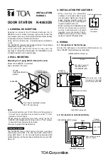 Предварительный просмотр 1 страницы Toa N-8052DS Installation Manual