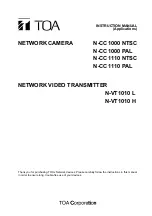 Предварительный просмотр 1 страницы Toa N-CC1000 NTSC Instruction Manual