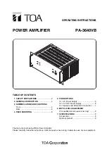 Preview for 1 page of Toa PA-3640VB Operating Instructions Manual