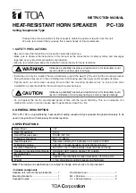 Toa PC-139 Instruction Manual предпросмотр