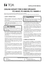 Toa PC-1860F Installation Manual предпросмотр