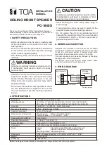 Предварительный просмотр 1 страницы Toa PC-1860S Installation Manual