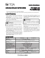 Предварительный просмотр 1 страницы Toa PC-668R-AS Installation Manual