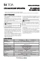 Preview for 1 page of Toa PC-668R Installation Manual