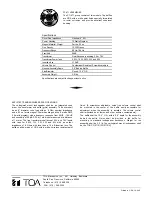 Предварительный просмотр 2 страницы Toa PC-671R Specification Sheet