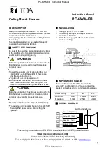 Предварительный просмотр 1 страницы Toa PC-6WM-EB Instruction Manual