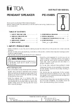 Предварительный просмотр 1 страницы Toa PE-154BS Instruction Manual