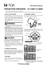 Toa PJ-100W Instruction Manual предпросмотр