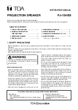 Toa PJ-154BS Instruction Manual предпросмотр