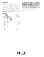 Preview for 2 page of Toa RS-110 Specifications