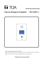 Предварительный просмотр 1 страницы Toa RS-410EC e Operating Instructions Manual