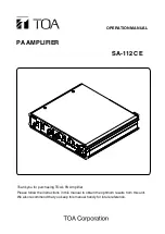 Toa SA-112 CE Operation Manual preview