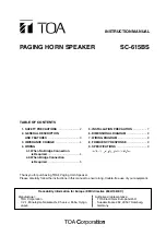 Preview for 1 page of Toa SC-615BS Instruction Manual