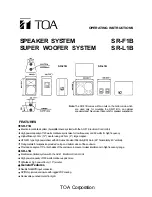 Toa SR-F1B Operating Instructions Manual preview