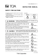 Preview for 13 page of Toa SR-F1B Operating Instructions Manual