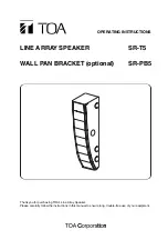 Предварительный просмотр 1 страницы Toa SR-PB5 Operating Instructions Manual